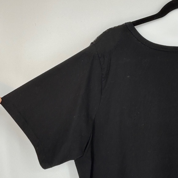 Denim 24/7 Womens Size 1X T-Shirt Black Gold Sequins Scoop Neck Short Sleeves - Picture 6 of 8